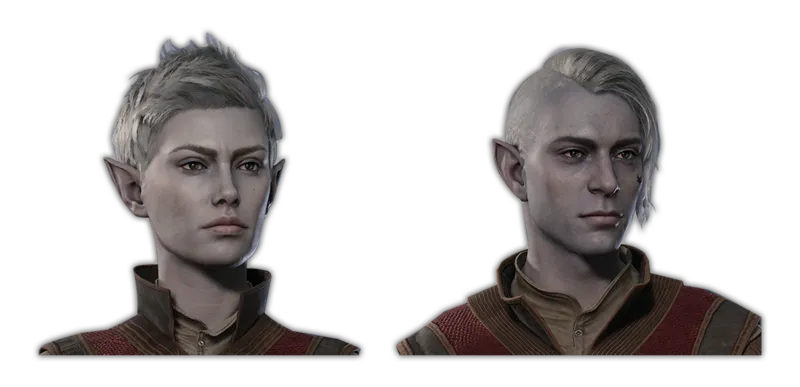 Drow Half-Elf character portrait — Baldur’s Gate 3